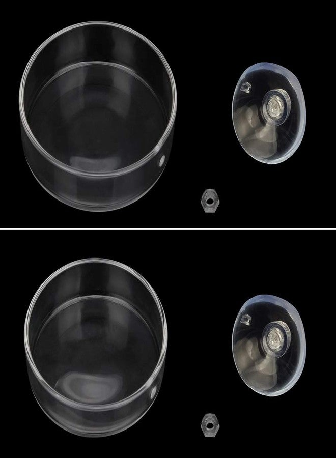 Senzeal 2PCS Shrimp Feeding Dish Glass Aquarium Fish Tank Reptiles Round Feeder Bowl with Suction Cup - Image 3